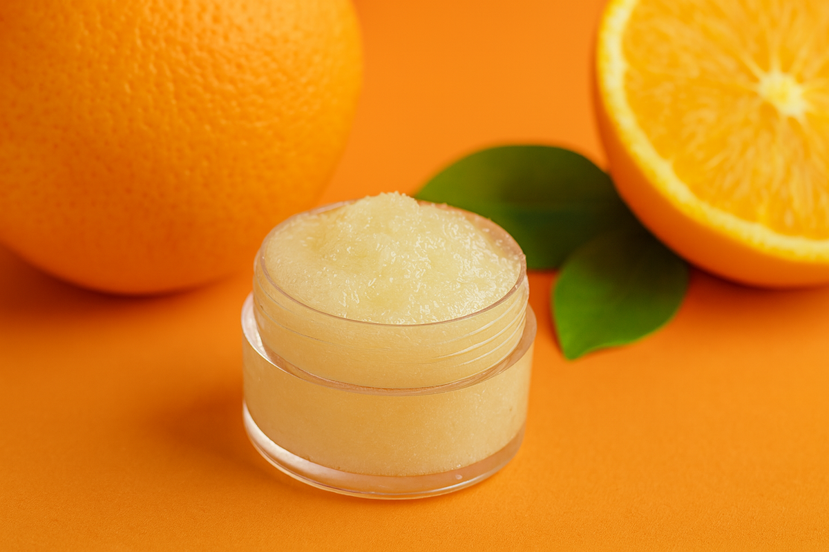 Orange cream lip scrub
